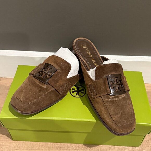 EUC | Tory Burch | Suede Chocolate Brown Mules | $100 - Picture 2 of 8